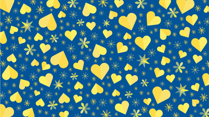 父の日に使える黄色いハートのベクター背景画像