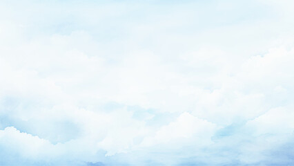 Fototapeta premium blue watercolor abstract cloudy soft blue background. Creative and painted cloudy sky-blue watercolor background. light blue watercolor for background.