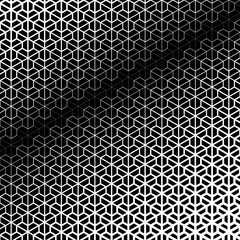 Vector modern inverted gradient hearts tattoo geometric seamless halftone pattern