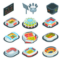 Isometric Arena Stadiums Set