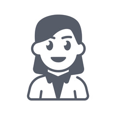 Emoji icon of business woman for person avatar female sticker