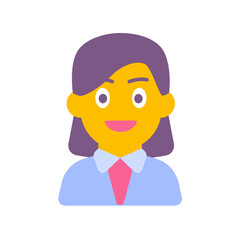 Emoji icon of business woman for person avatar female sticker