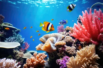 Rolgordijnen Underwater shot of coral fish, corals and anemones © Lubos Chlubny