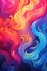 Background abstract of a Dynamic Multicolored Smoke Waves, fabric shapes, swirls and gradients