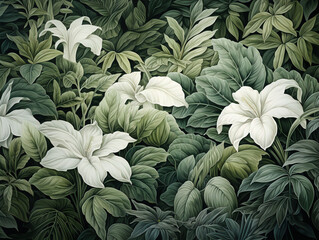 tropical leaves and plants background
