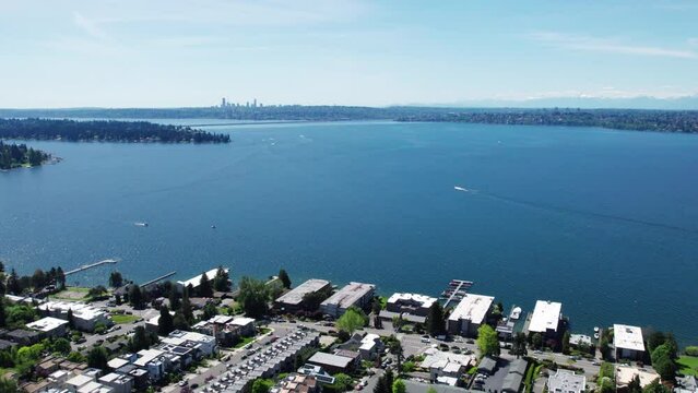 Aerial Background of Western Washington Flying Backwards