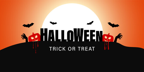 Vector illustration of Happy Halloween social media feed template