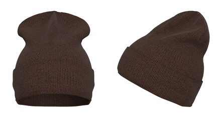 Brown Woolen cap. Winter warm cap