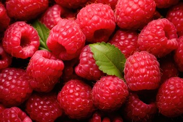 Background of fresh and sweet pink raspberries