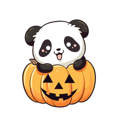 Cute panda sit inside a pumpkin fall autumn vector clipart. Good for fashion fabrics, children’s clothing, T-shirts, postcards, email header, wallpaper, banner, events, covers, advertising, and more.