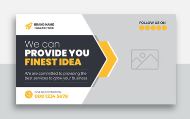 Business youtube thumbnail and web banner template