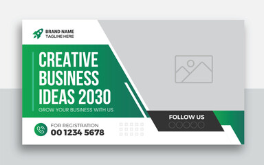 Business youtube thumbnail and web banner template