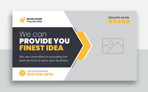 Business youtube thumbnail and web banner template