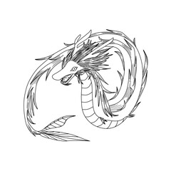 ドラゴンの線画