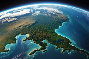 Generate a detailed description of planet Earth