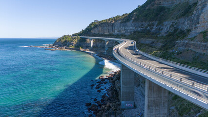 view of sea cliff bridge from a droneview of sea cliff bridge from a drone - Powered by Adobe