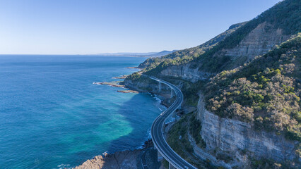 view of sea cliff bridge from a droneview of sea cliff bridge from a drone
