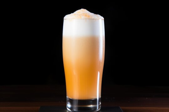 tall glass of ipa with the foam running down the side