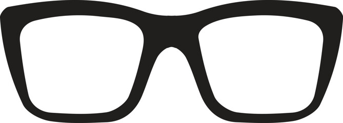 Vector illustration of hipster nerd style black glasses silhouette isolated on white background
