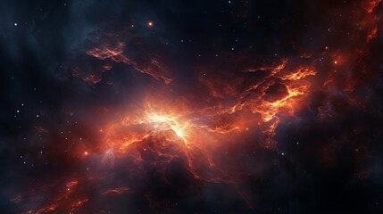 Fototapeta premium Space nebula in 3d: an illustration of the cosmic clouds and stars for science, research, and education projects