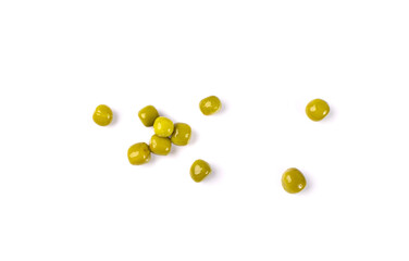 Canned Green Peas Isolated, Sweet Pea Pile, Cooked Legume, Protein Source, Healthy Vegan Food