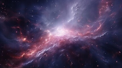 Space nebula in 3d: an illustration of the cosmic clouds and stars for science, research, and education projects