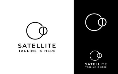 Simple Planet Orbit Globe Cosmos Circle Sphere Satellite Global Space Logo Branding Template