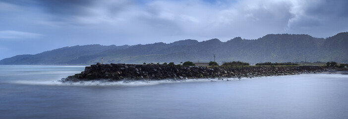 Greymouth river opening to the Tasman Sea