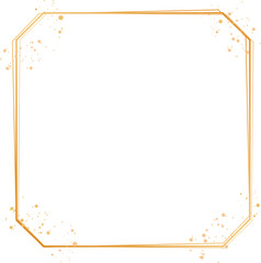 Gold square sparkle frame with gold glitter
