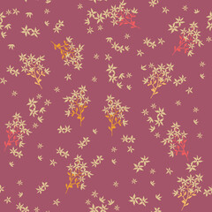 Cute, trendy ditsy, small flowers, spaced out doodle flowers, hand drawn floral, seamless pattern print for fashion, textile, tshirt, girls, kidswear, womens wear