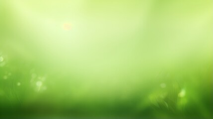 Fototapeta na wymiar Spring light green blur background with glowing effect, abstract summer design wallpaper