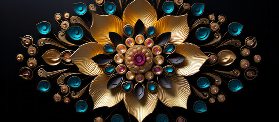 colorful mandala lotus illustration