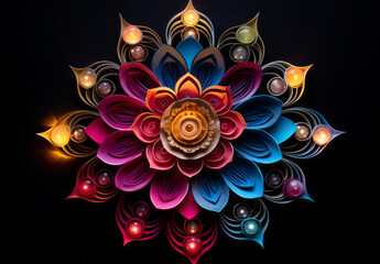 colorful mandala lotus illustration