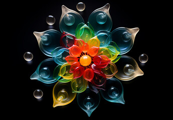 colorful mandala lotus illustration