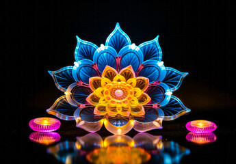 colorful mandala lotus illustration
