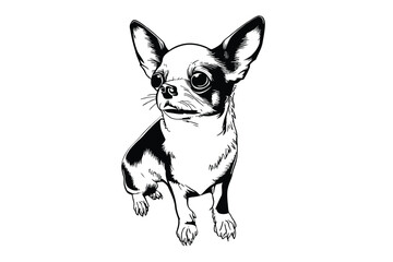 Innocent Chihuahua Gaze: A Sweet Vector Rendering of a Chihuahua's Expressive Eyes