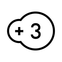 Prohibited under 3 symbol. Over 3 years old. Simple line sign icon vector