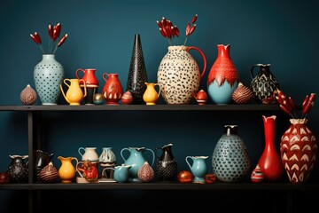 array of handmade ceramic christmas decorations