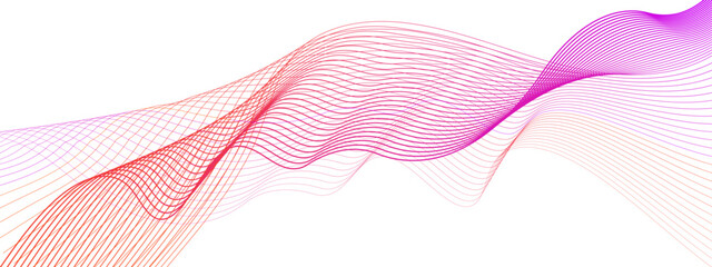 Abstract wave from curved lines on white background