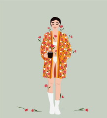 Simple 2D Relaxing Vector Illustration