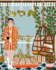 Simple 2D Relaxing Vector Illustration