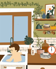 Simple 2D Interior Vector Illustration