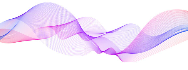 Abstract wave from curved lines on white background