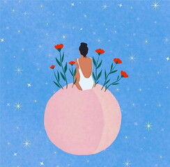 Simple 2D Relaxing Vector Illustration