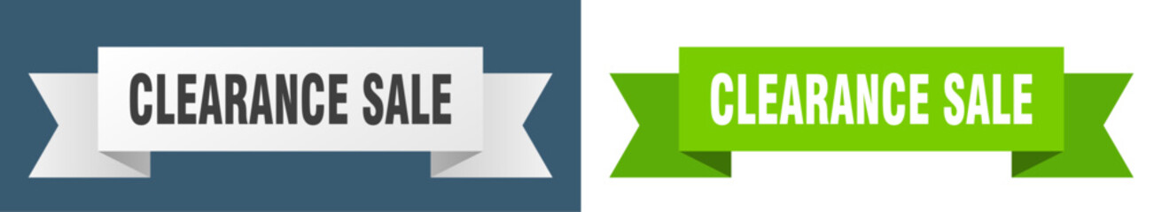 clearance sale ribbon. clearance sale isolated paper sign. banner