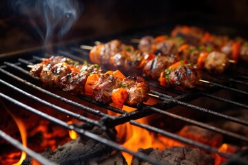 australian barbecue meat on a grill - obrazy, fototapety, plakaty