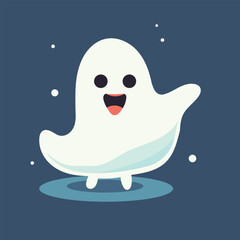 Fototapeta premium Vector cute halloween ghost flat character