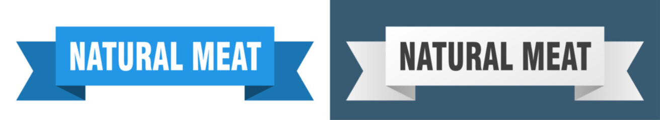 Obraz premium natural meat ribbon. natural meat isolated paper sign. banner