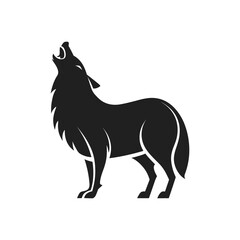 Fototapeta premium black wolf howling vector silhouette