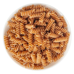 Raw Brown Pasta, Wholegrain Fusilli, Dry Whole Grain Noodle, Raw Spelt Macaroni, Healthy Italy Food